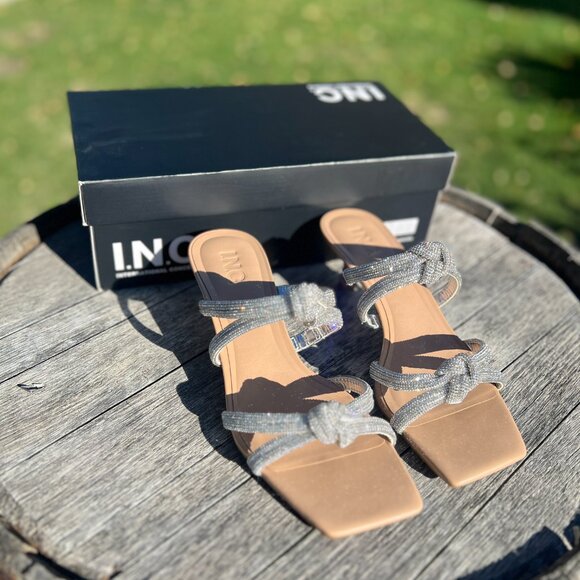 NWT INC Rhinestone Knotted Slip On Heels - Nadeen - Size 9 - Picture 2 of 11